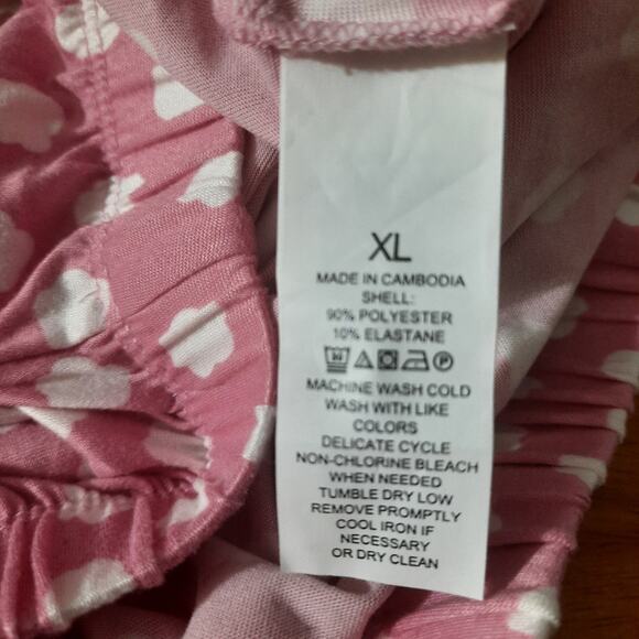 Kate Spade New York Womens Pink With White Flower Print Pajama Set Size XL - Picture 8 of 9